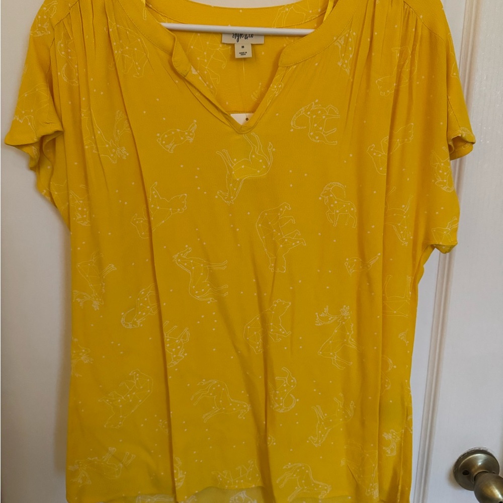 Style & Co. Yellow Short Sleeve T-Shirt